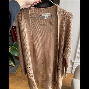 Long oversized knit cardigan